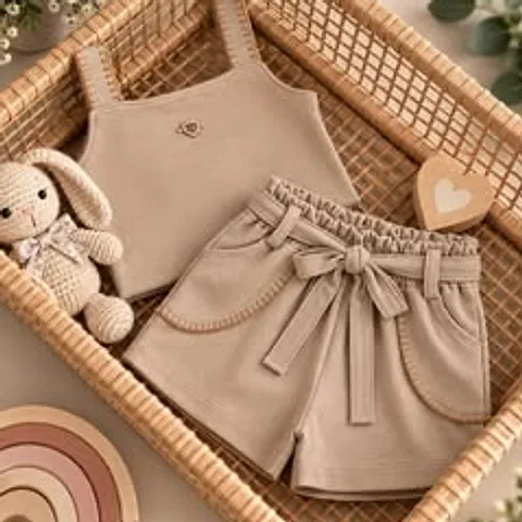 Conjunto bege com laço